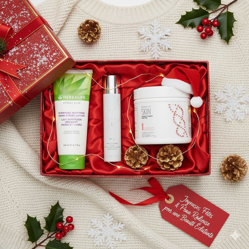 Christmas gifts - Skin 6. Kit avec collagène, sérum anti-rides et crème pour le corps (classique)