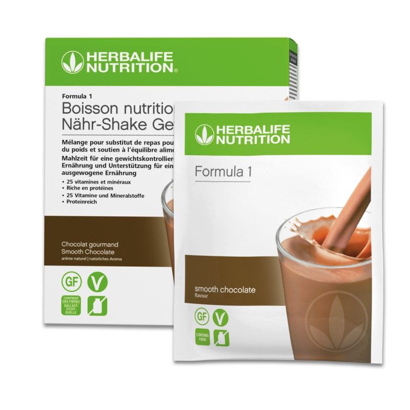Sachets de préparation pour shake nutritionnel Formula 1 au chocolat onctueux Paquet de 7 sachets